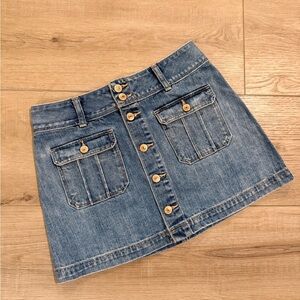 Abercrombie Denim Y2K Button-Front Mini Skirt